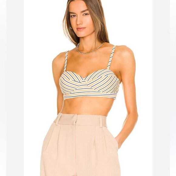 NWT Favorite Daughter Ex-Boyfriend Stripe Bra Top size XL - Picture 1 of 11